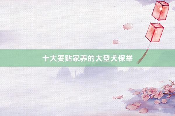 十大妥贴家养的大型犬保举